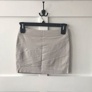 Beige mini skirt